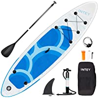 Los mejores  - INTEY Tabla Paddle Surf Hinchable- Sup Paddle Remo Ajustable- Tabla Stand Up Paddle Board- Bomba de Doble- Seguridad